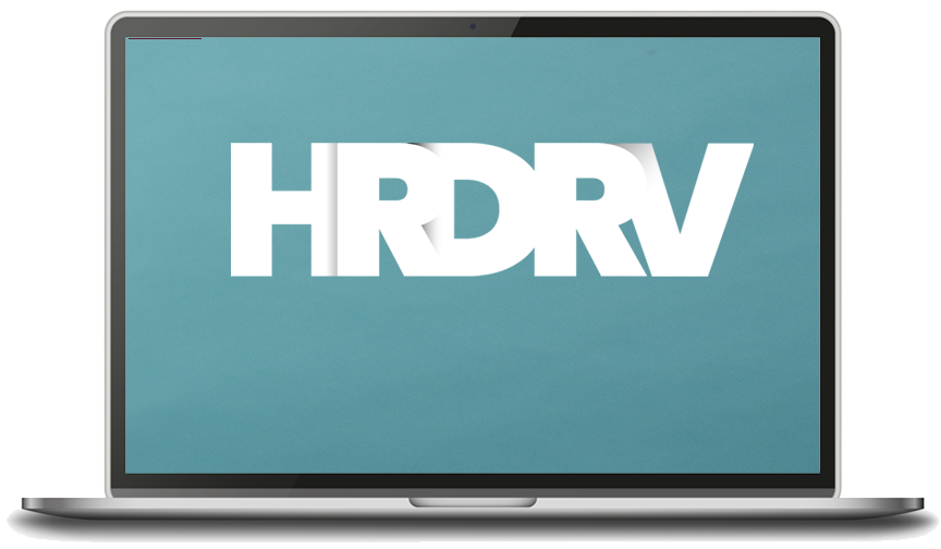 laptop with HRDRV logo